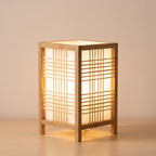 Japandi Woven Bamboo Table Lamp – view 3 | BROKLEN