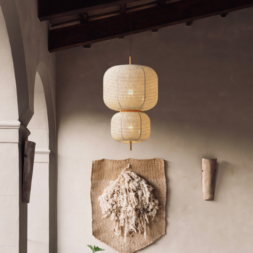 Japanese Rice Paper Pendant Light – view 2 | BROKLEN