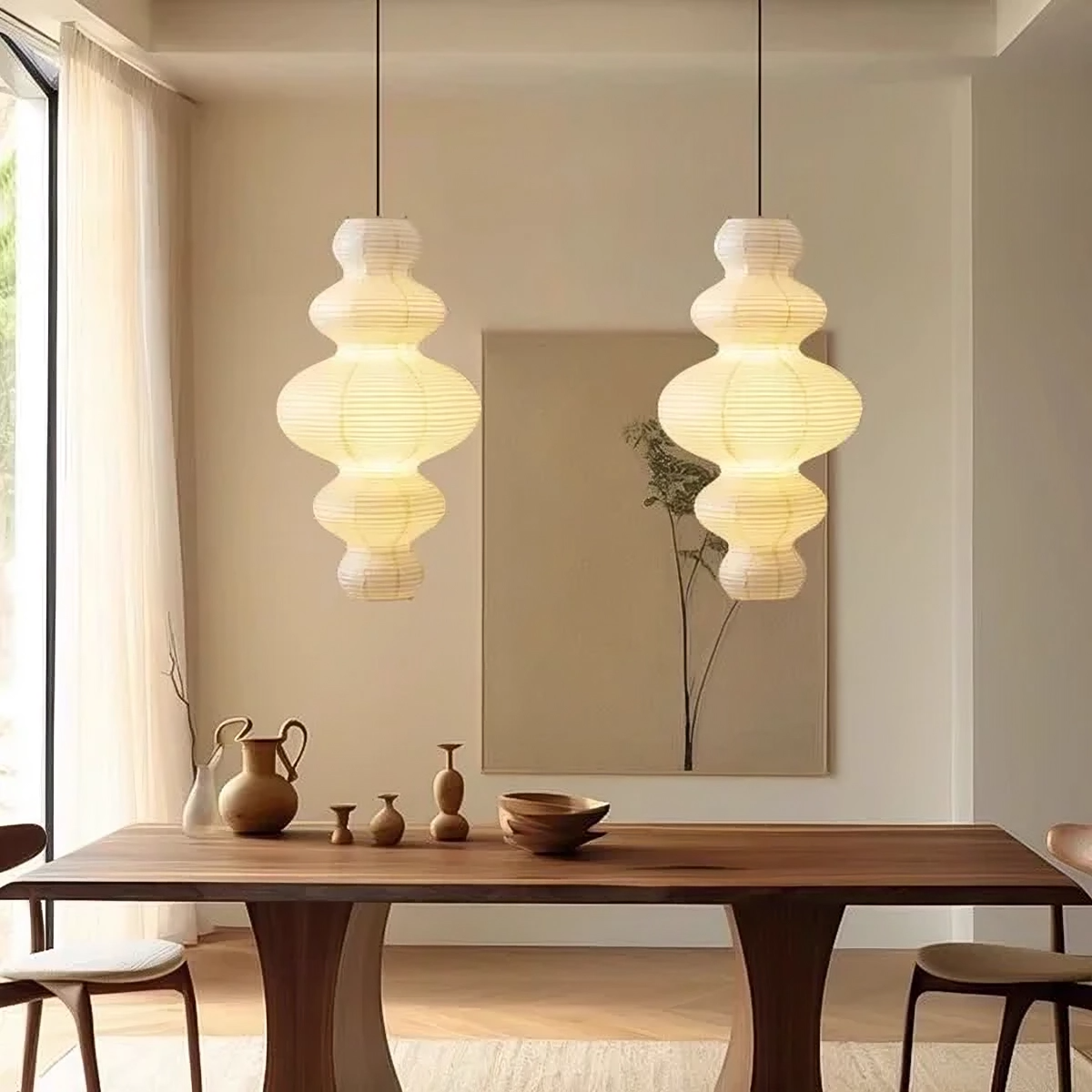 Layered Rice Paper Cloud Pendant Light – view 3 | BROKLEN