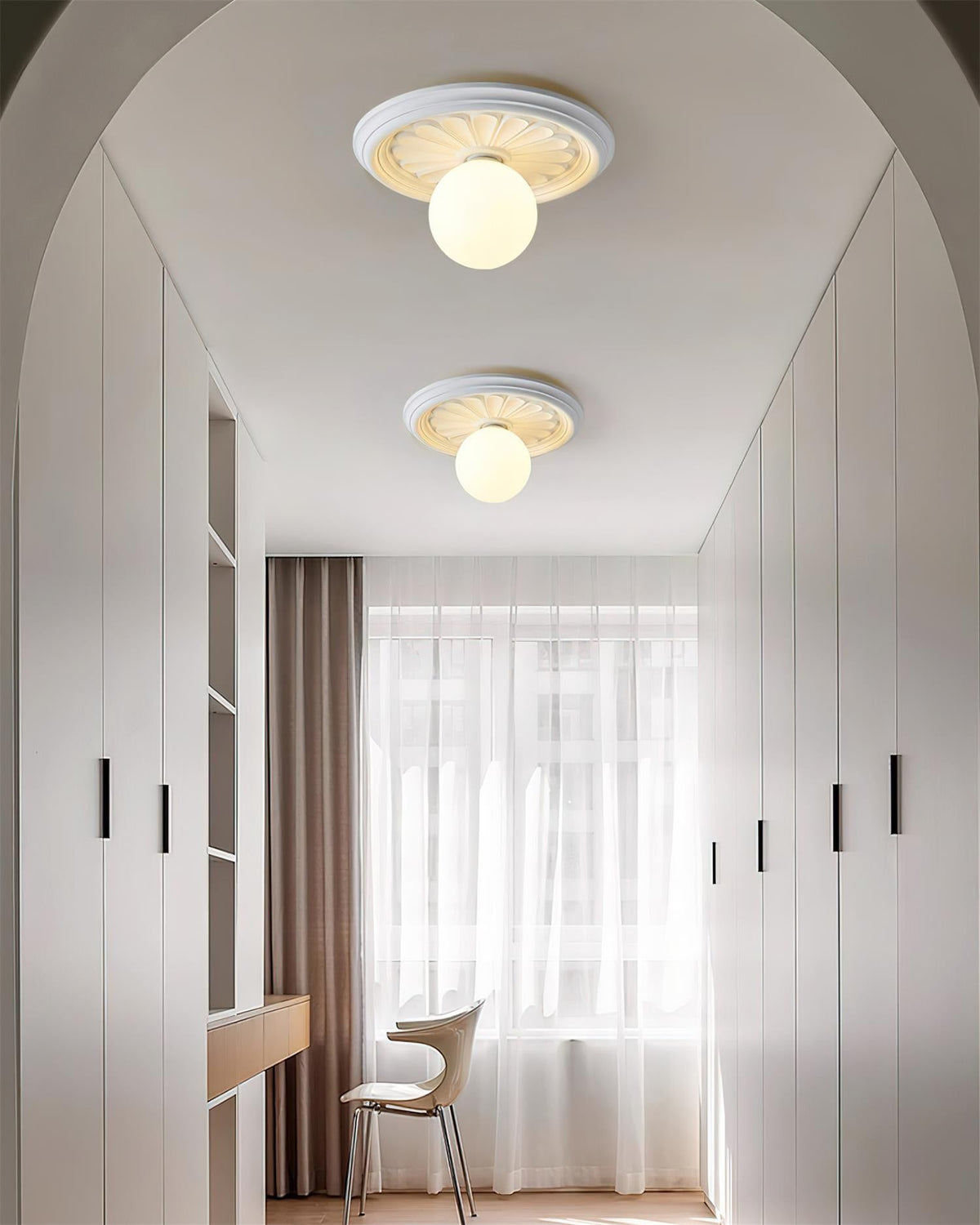 Classic Relief Ceiling Light with Frosted Globe – view 8 | BROKLEN