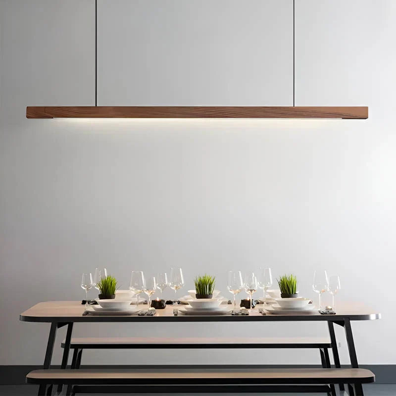 Linear Wood LED Pendant Light – view 2 | BROKLEN