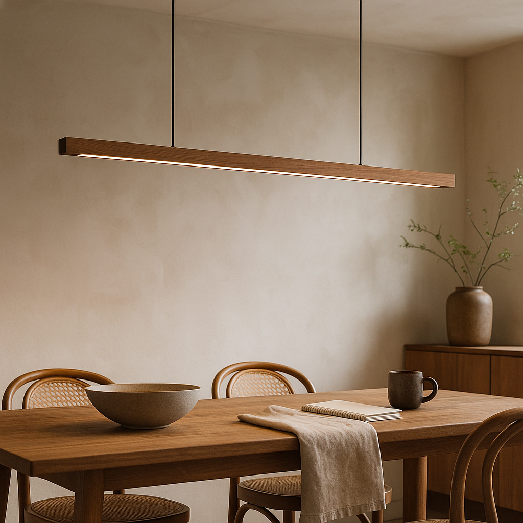 Linear Wood LED Pendant Light – view 3 | BROKLEN