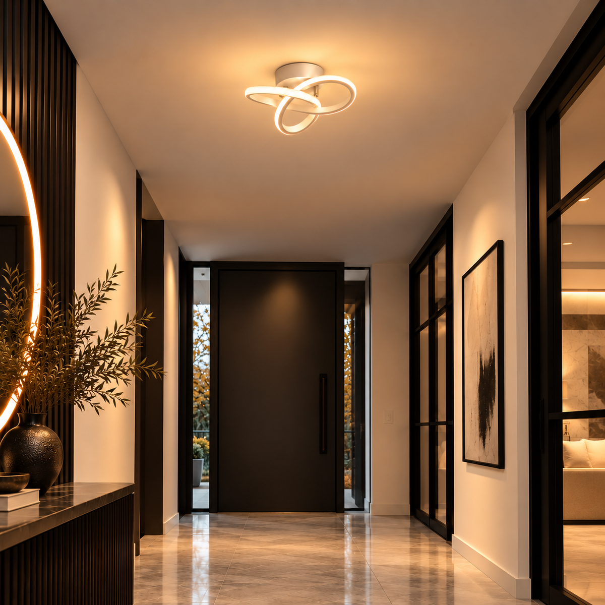 Modern Twisted Ring LED Ceiling Light – view 5 | BROKLEN