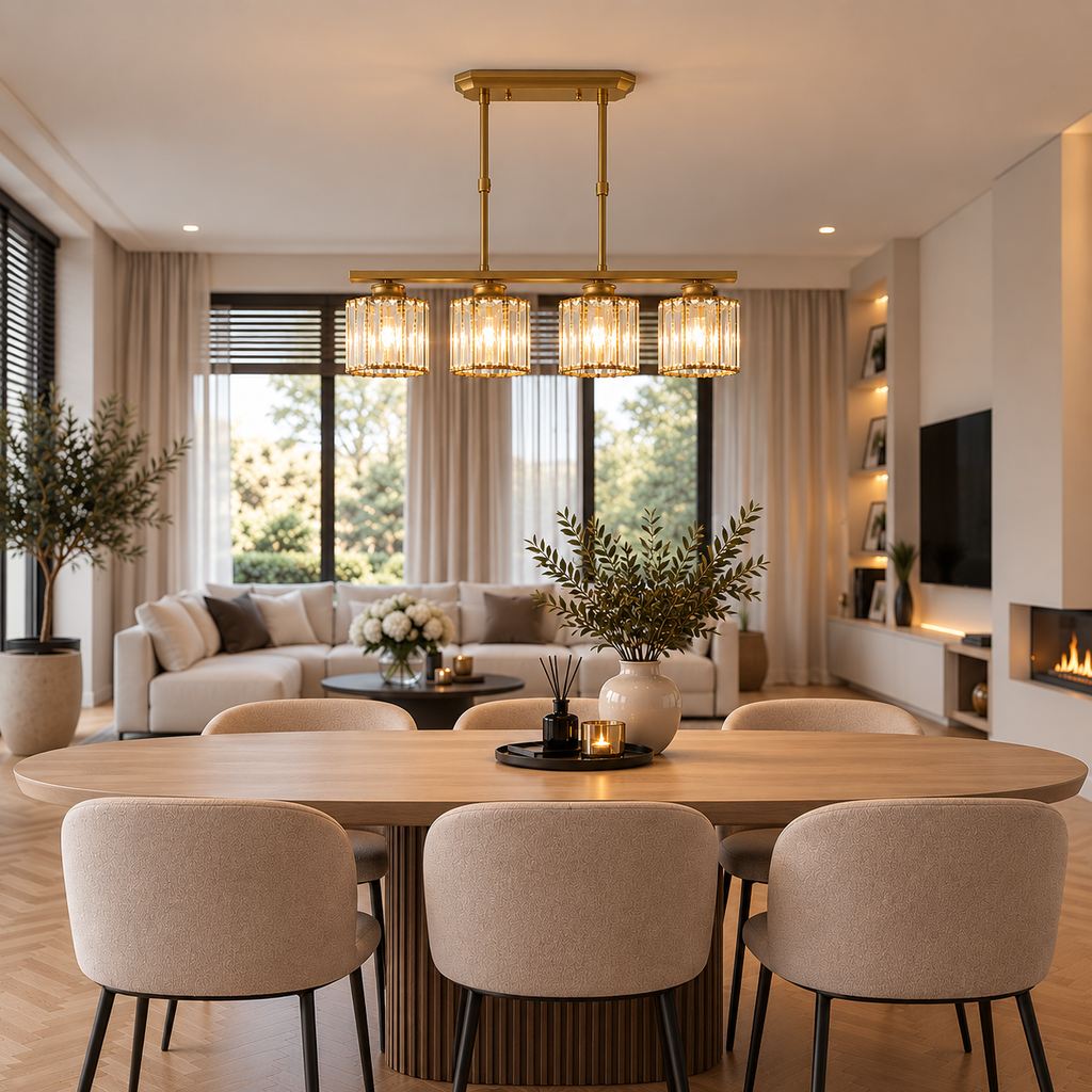 Glass Shade Linear Pendant Light – view 5 | BROKLEN