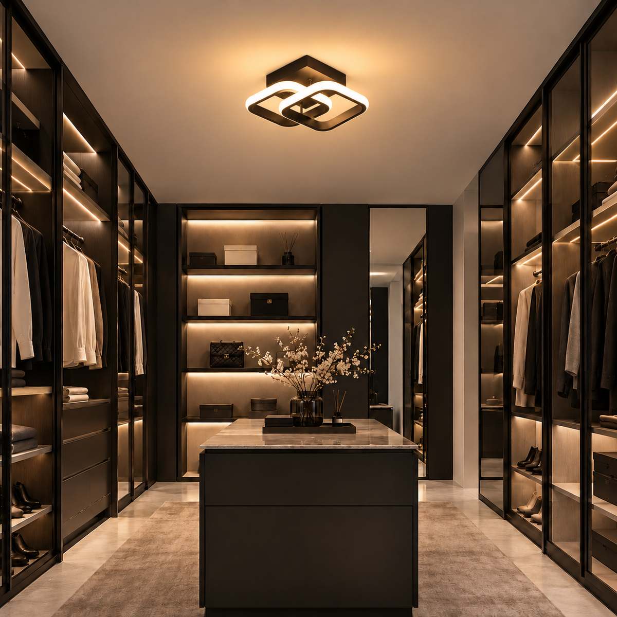Modern Twisted Ring LED Ceiling Light – view 3 | BROKLEN