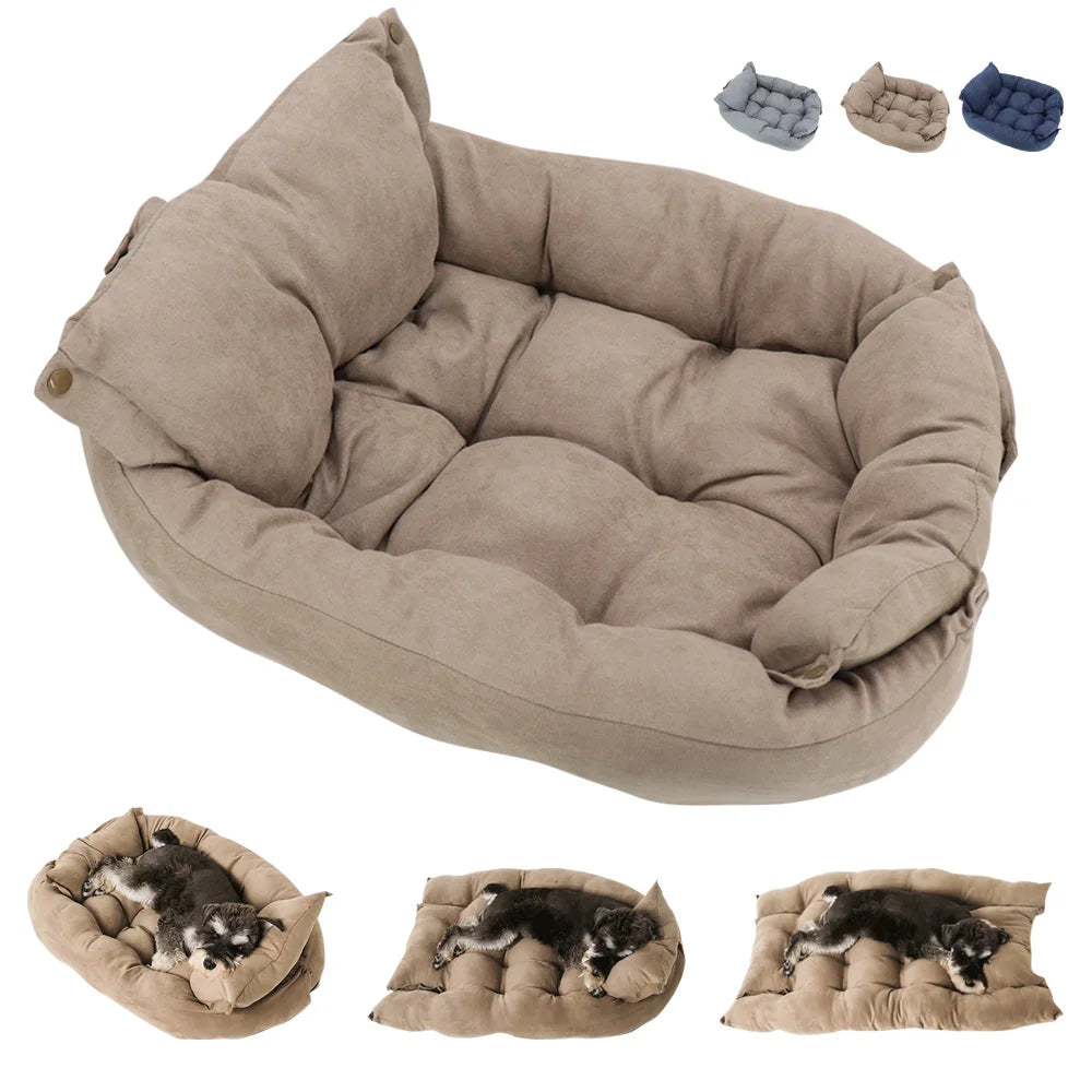 Luxury Pet Bed | 3-in-1 Convertible Dog & Cat Bed with Soft Cotton Feel | Cozy Retreat for Ultimate Comfort | BROKLEN - view 10