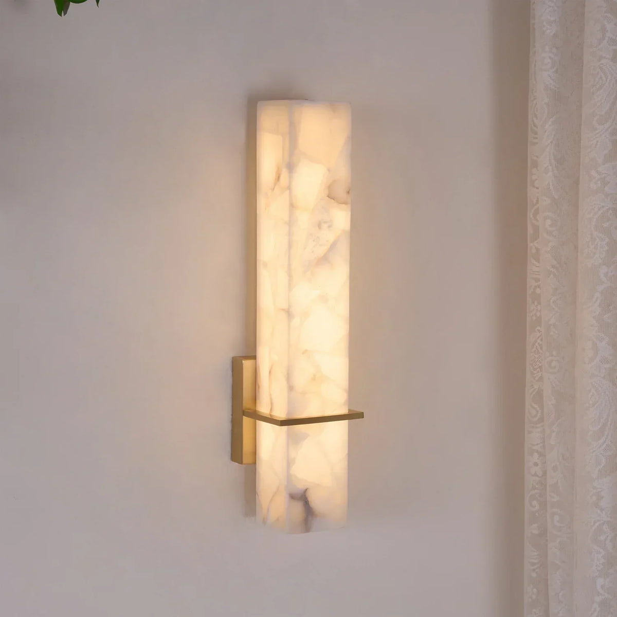 Alabaster & Brass LED Wall Sconce – view 19 | BROKLEN