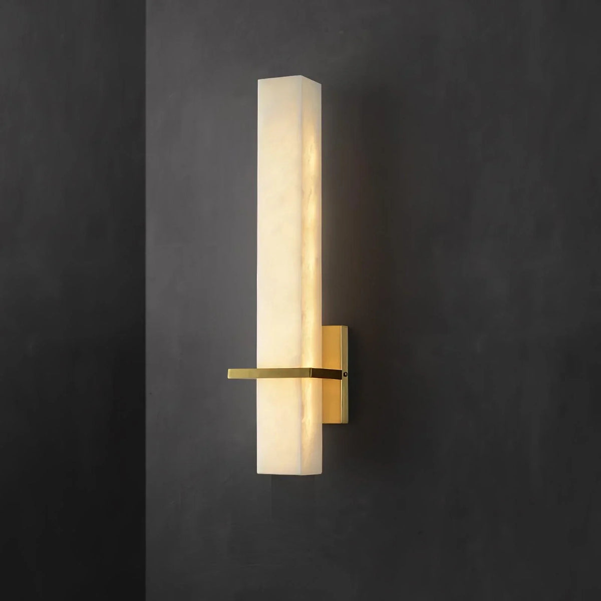 Alabaster & Brass LED Wall Sconce – view 20 | BROKLEN