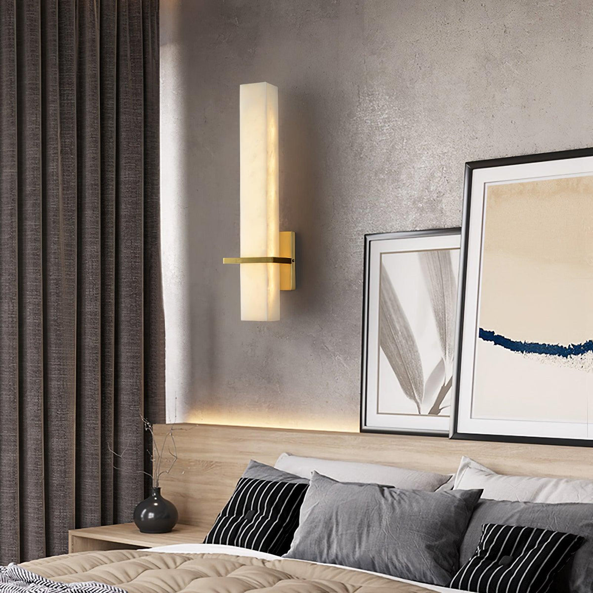 Alabaster & Brass LED Wall Sconce – view 22 | BROKLEN