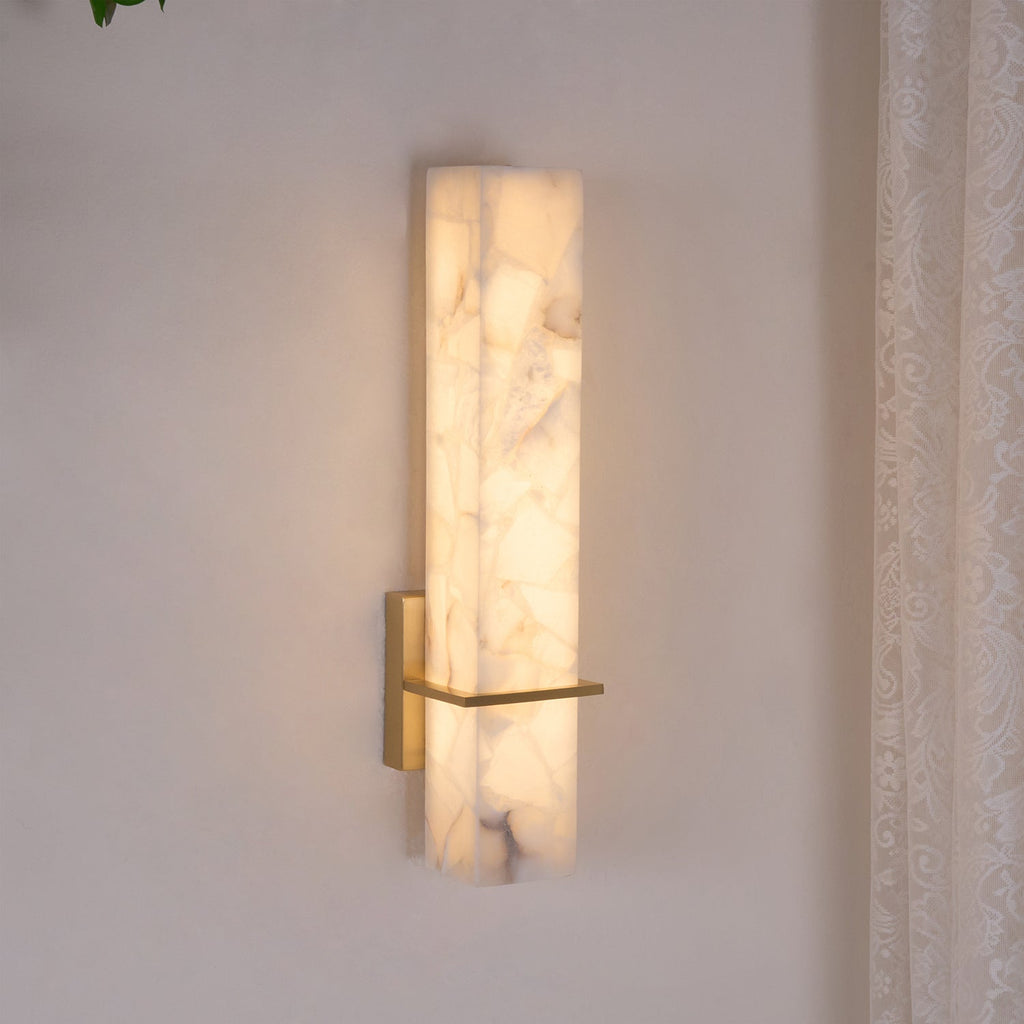 Alabaster & Brass LED Wall Sconce – view 16 | BROKLEN
