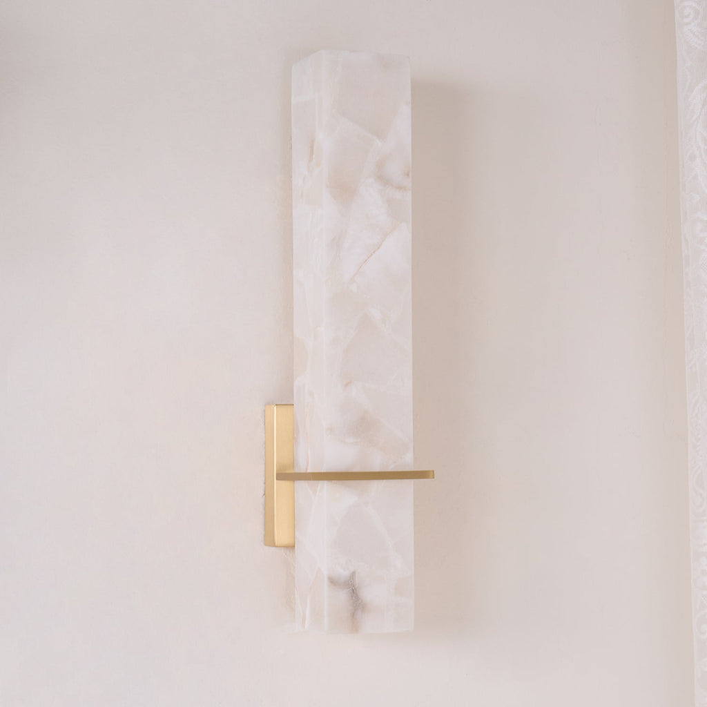 Alabaster & Brass LED Wall Sconce – view 5 | BROKLEN