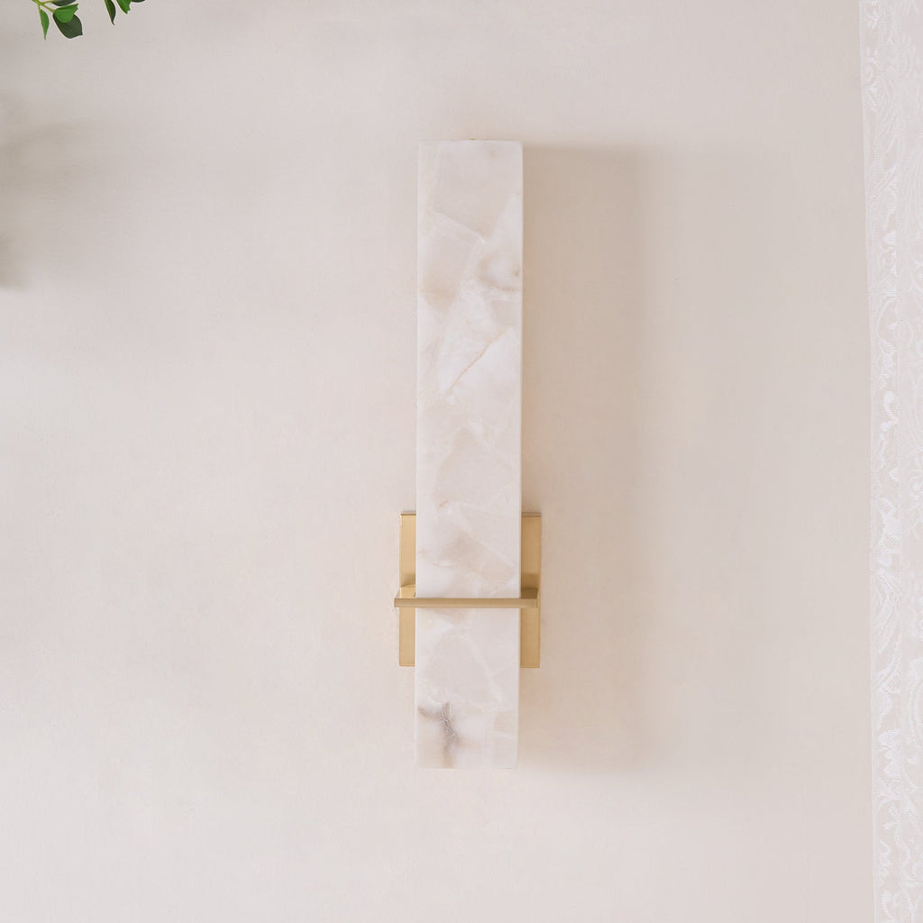 Alabaster & Brass LED Wall Sconce – view 6 | BROKLEN