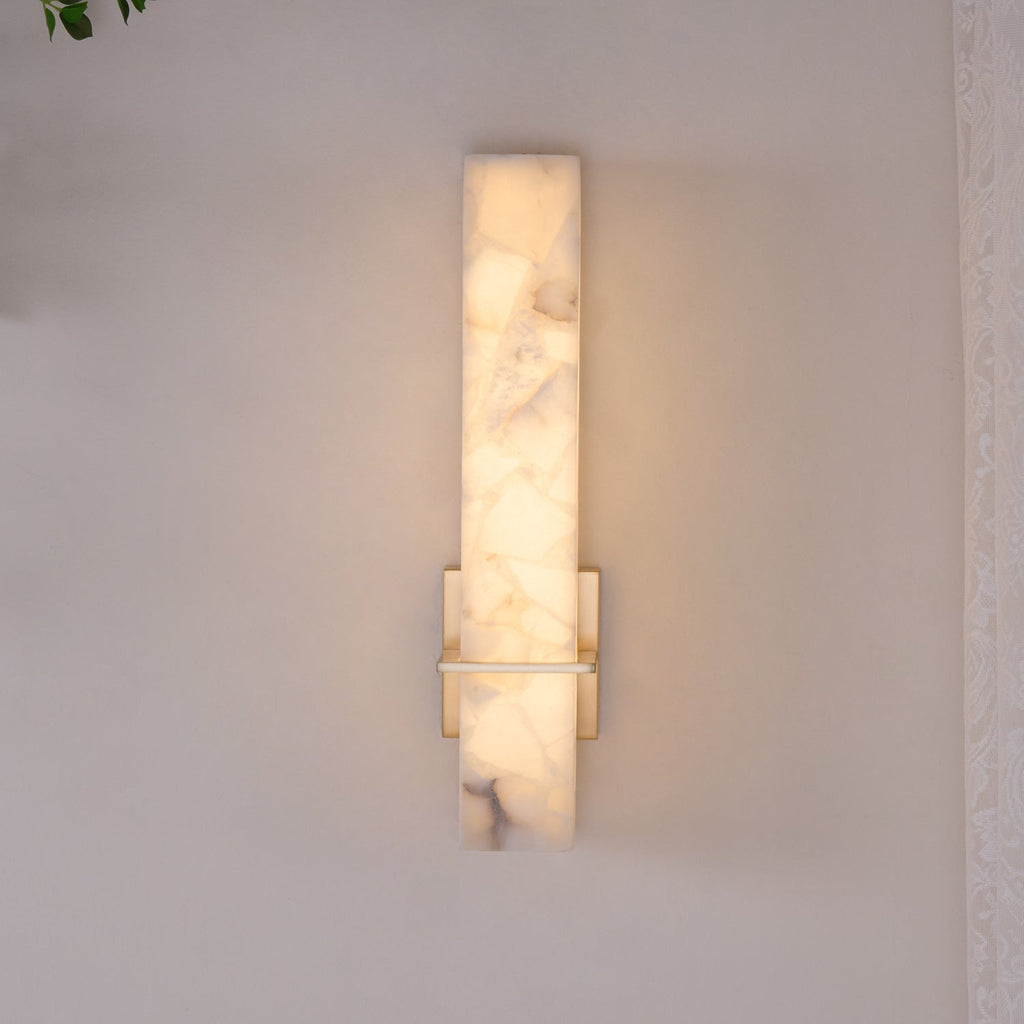 Alabaster & Brass LED Wall Sconce – view 15 | BROKLEN