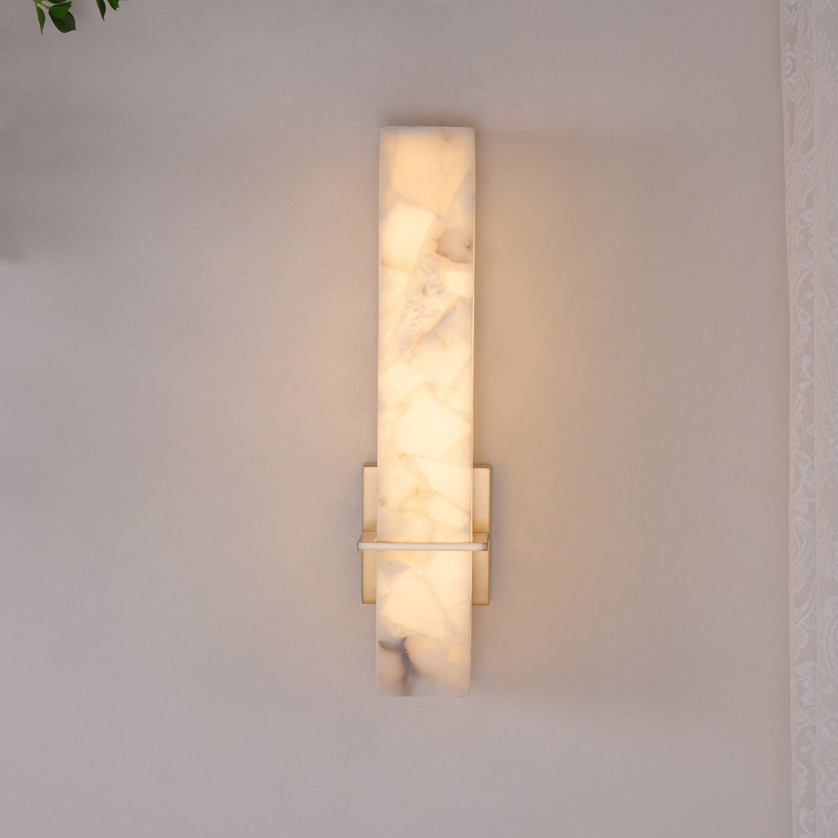 Alabaster & Brass LED Wall Sconce – view 15 | BROKLEN