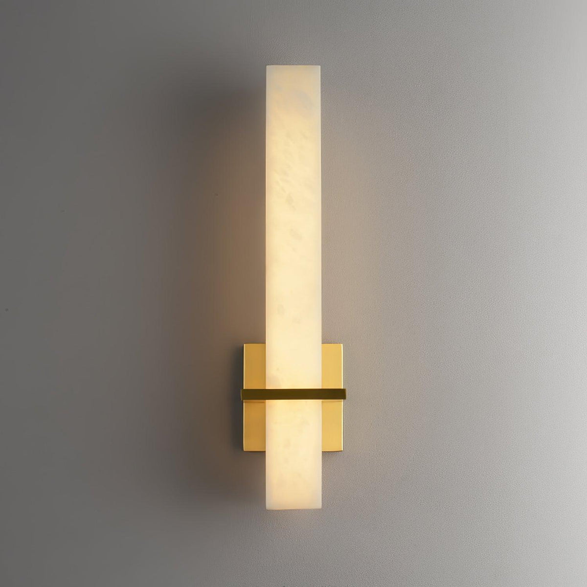 Alabaster & Brass LED Wall Sconce – view 3 | BROKLEN