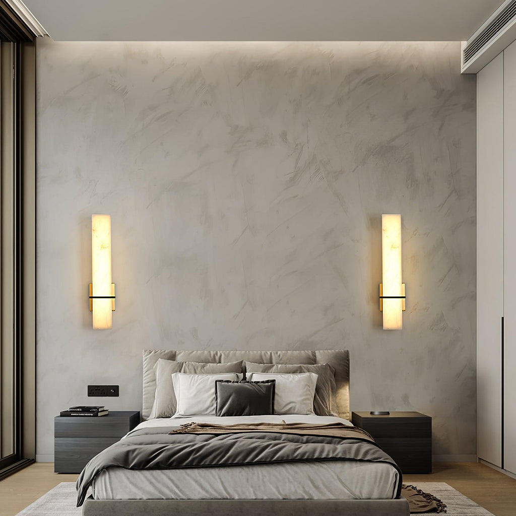 Alabaster & Brass LED Wall Sconce – view 8 | BROKLEN