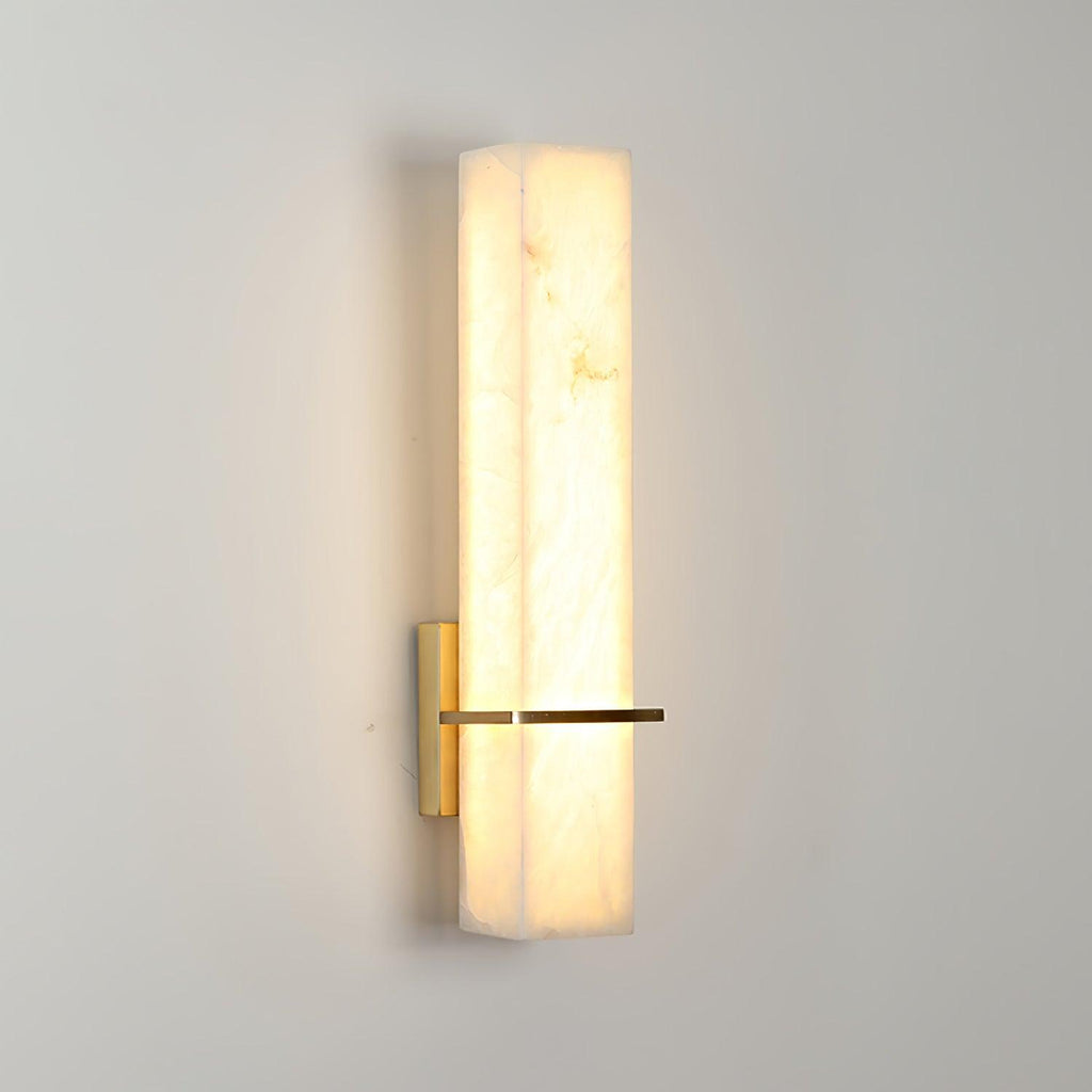 Alabaster & Brass LED Wall Sconce – view 2 | BROKLEN