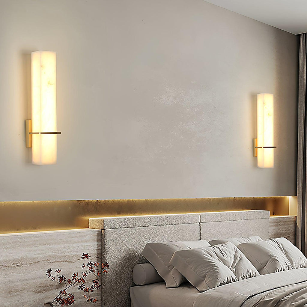 Alabaster & Brass LED Wall Sconce – view 24 | BROKLEN