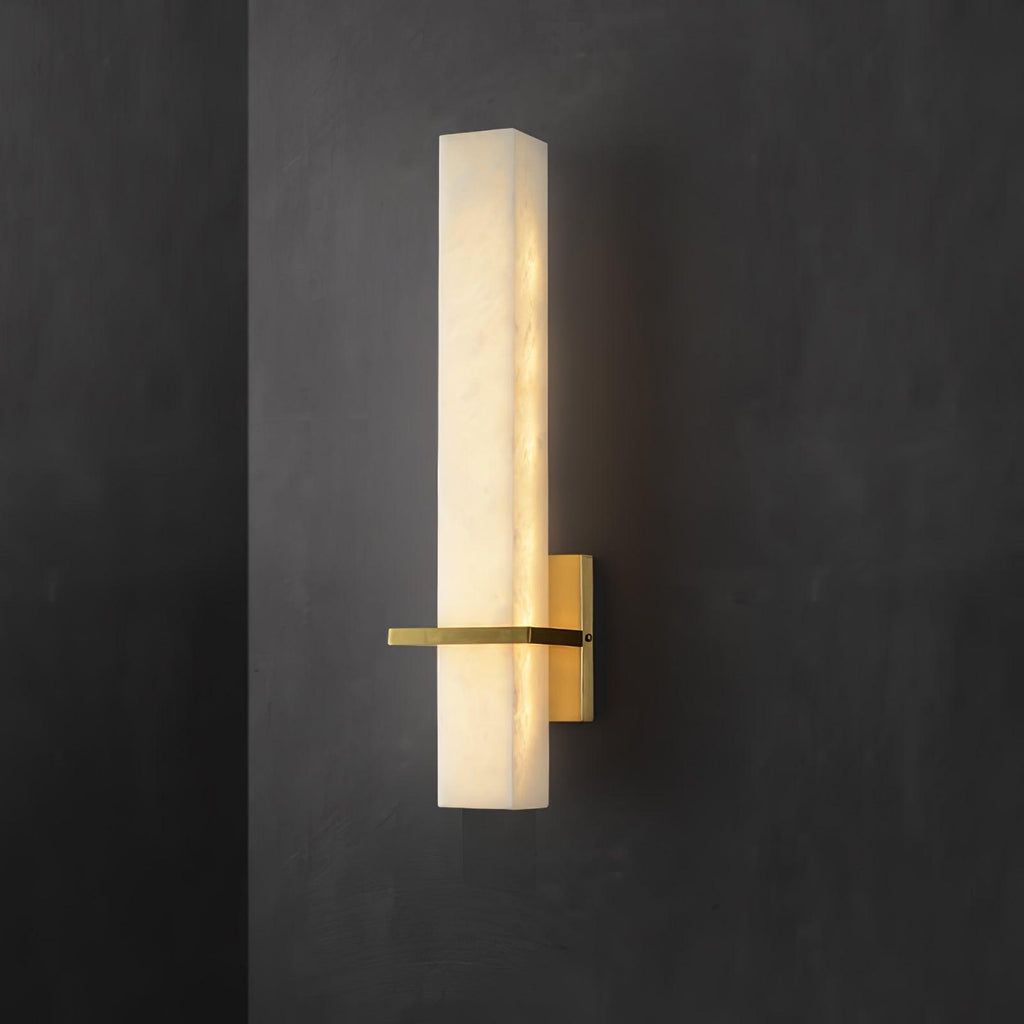 Alabaster & Brass LED Wall Sconce – view 17 | BROKLEN
