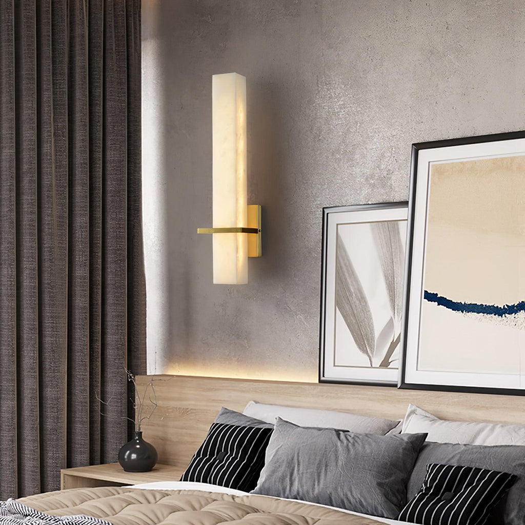 Alabaster & Brass LED Wall Sconce – view 14 | BROKLEN