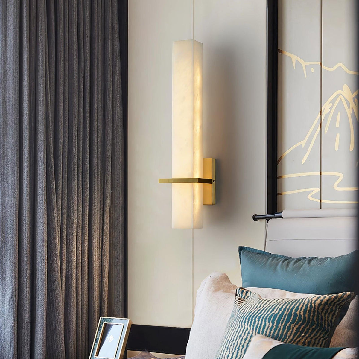 Alabaster & Brass LED Wall Sconce – view 13 | BROKLEN