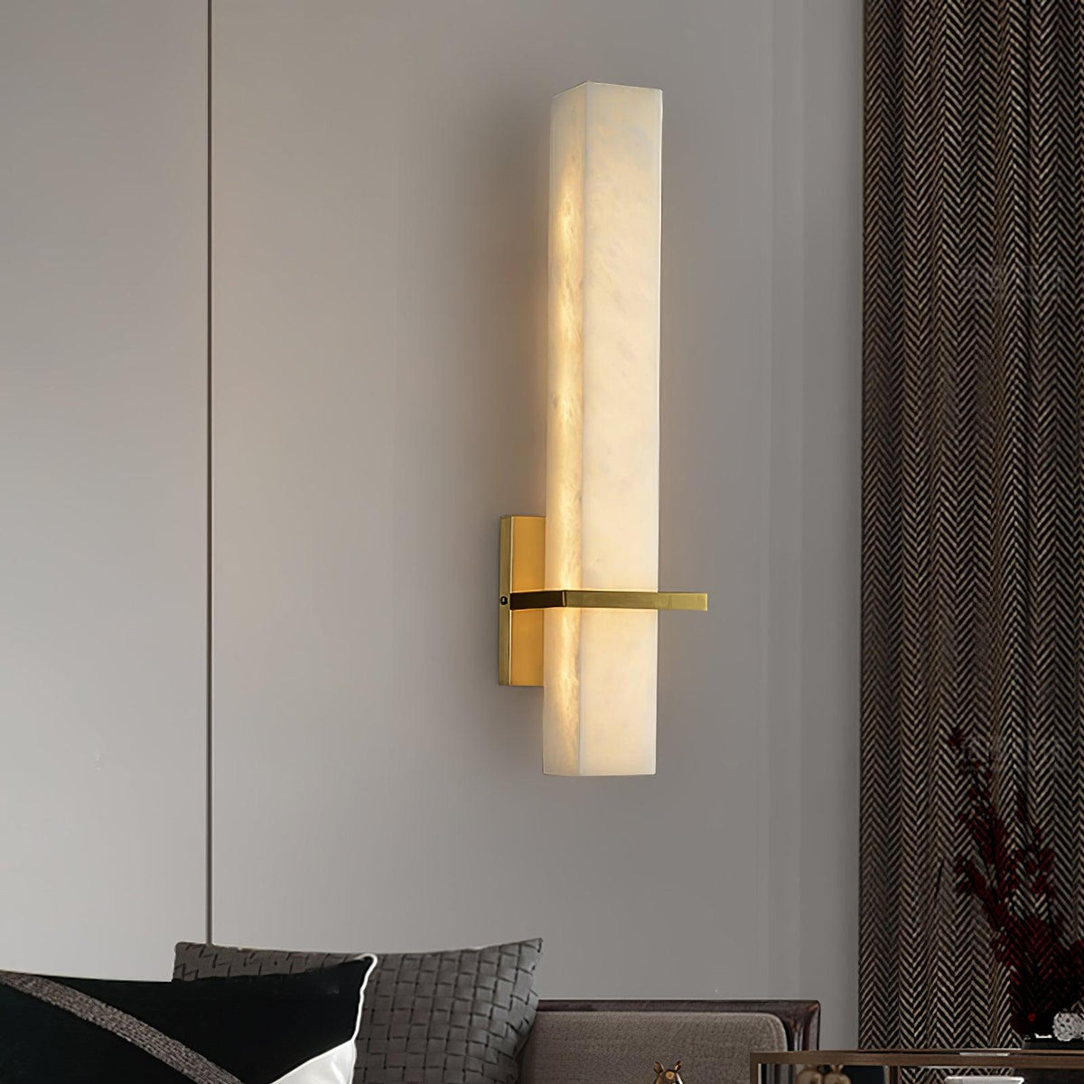 Alabaster & Brass LED Wall Sconce – view 11 | BROKLEN