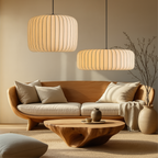 Ribbed Silk Pendant Lamp – view 2 | BROKLEN