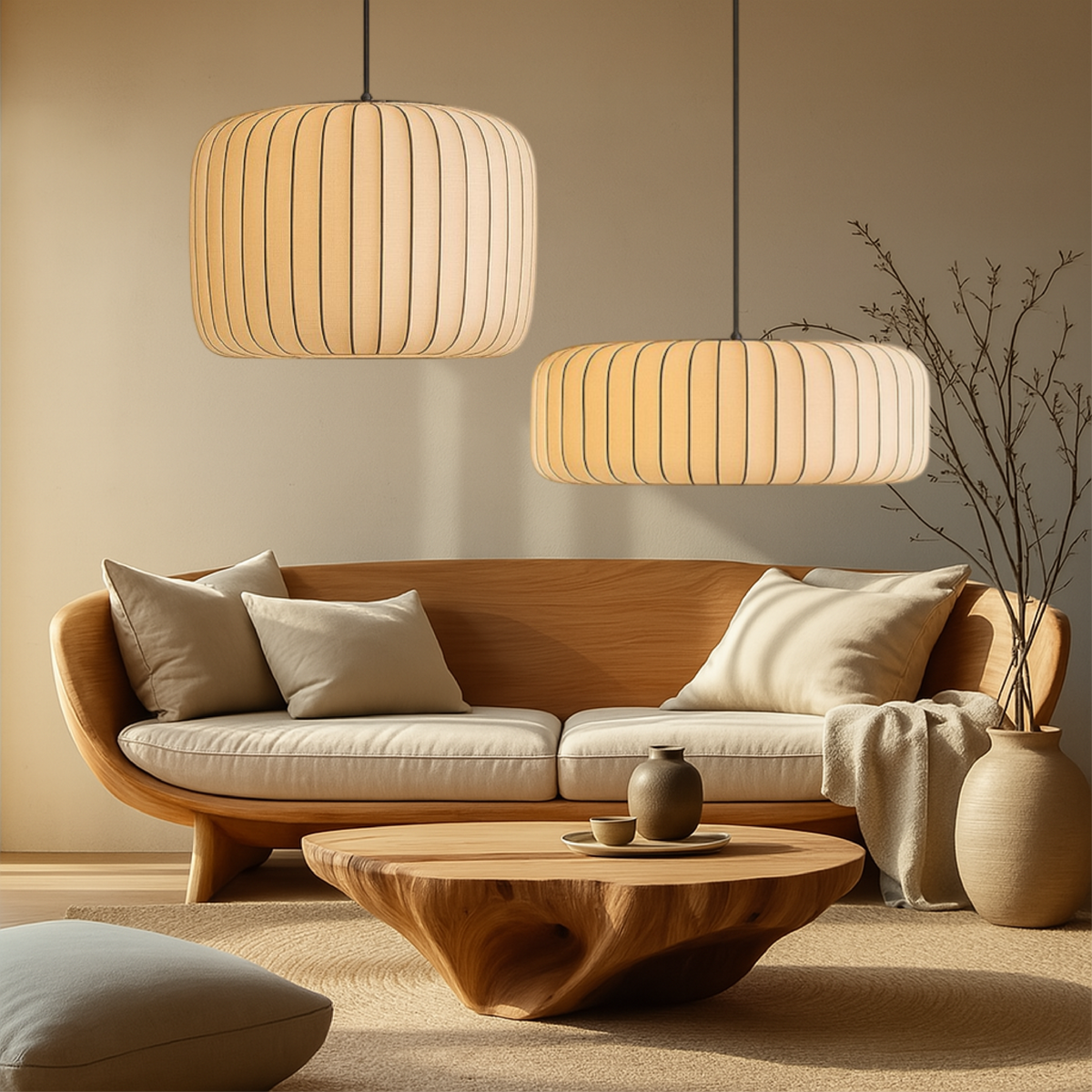 Ribbed Silk Pendant Lamp – view 2 | BROKLEN