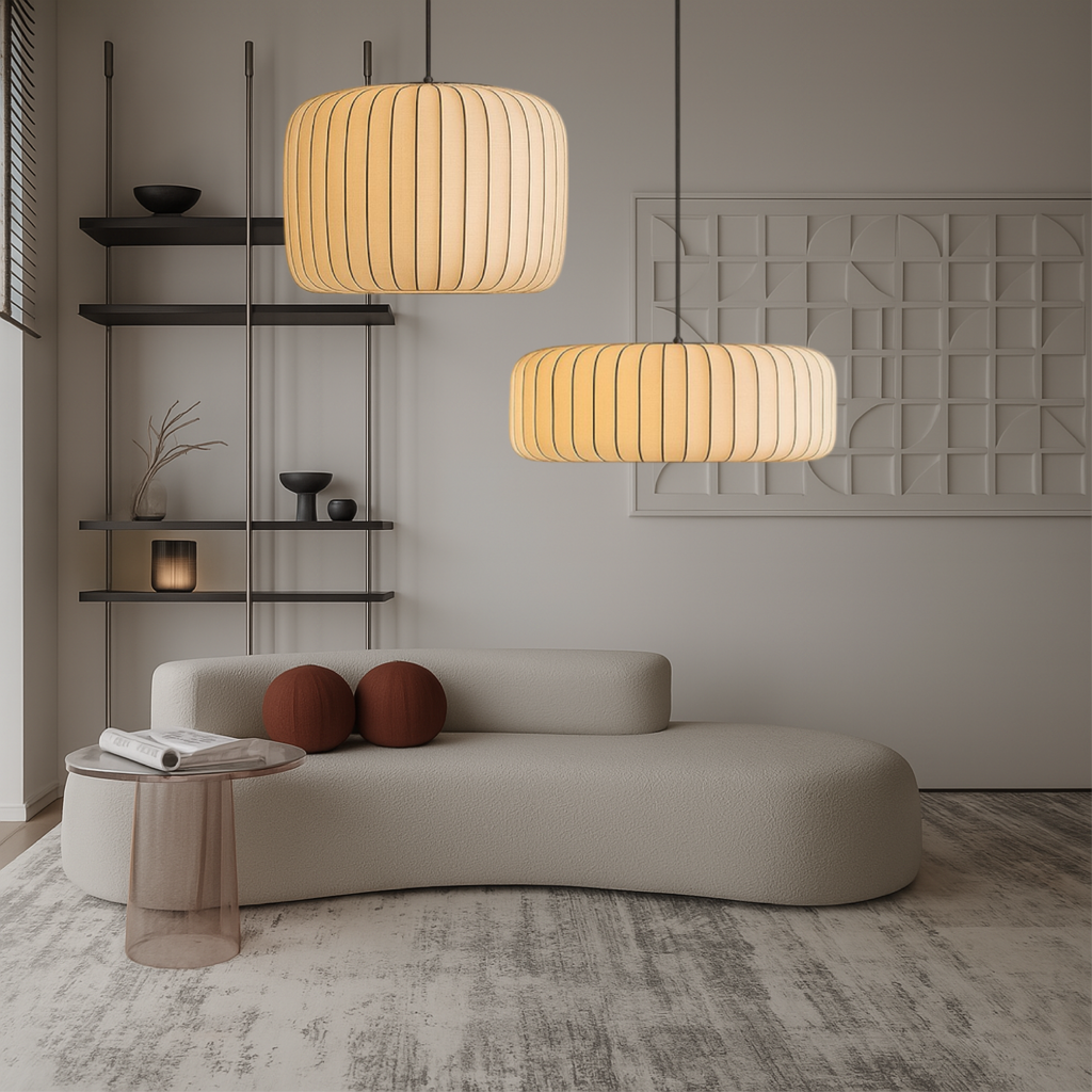 Ribbed Silk Pendant Lamp – view 3 | BROKLEN