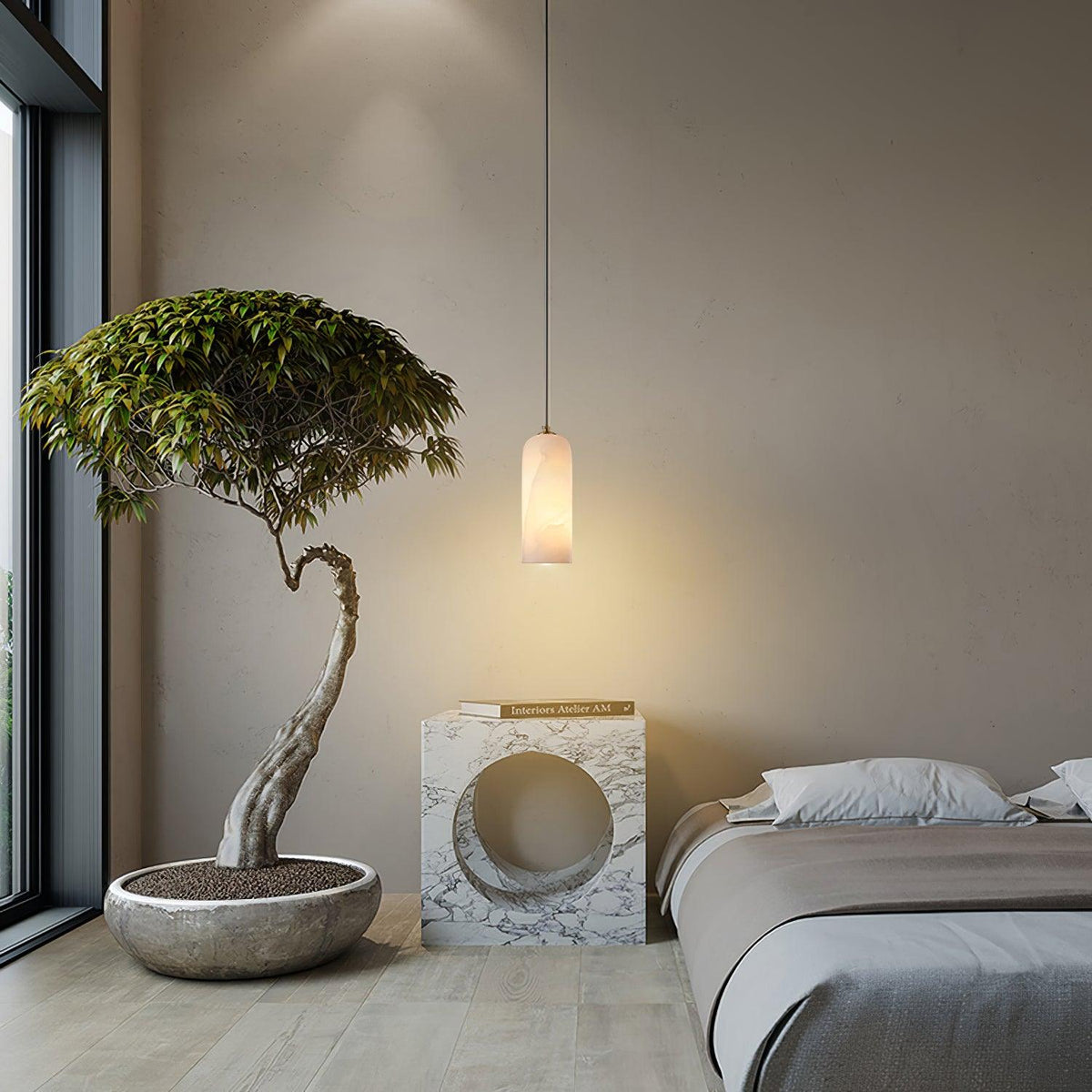 Alabaster Pendant Light – Natural Stone – view 5 | BROKLEN
