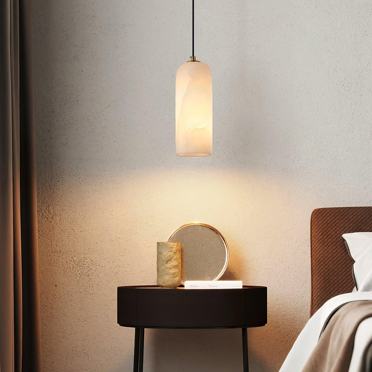 Alabaster Pendant Light – Natural Stone – view 3 | BROKLEN
