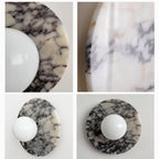 Marble Wall Sconce with Frosted Globe – view 6 | BROKLEN