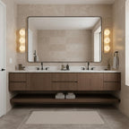 Travertine Wall Light with Frosted Globes – view 11 | BROKLEN