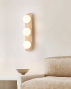 Travertine Wall Light with Frosted Globes – view 2 | BROKLEN