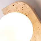 Travertine Wall Light with Frosted Globes – view 16 | BROKLEN