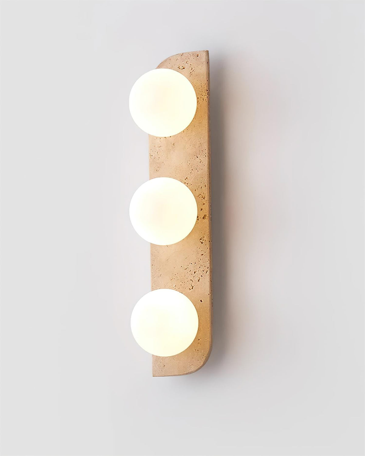 Travertine Wall Light with Frosted Globes – view 5 | BROKLEN