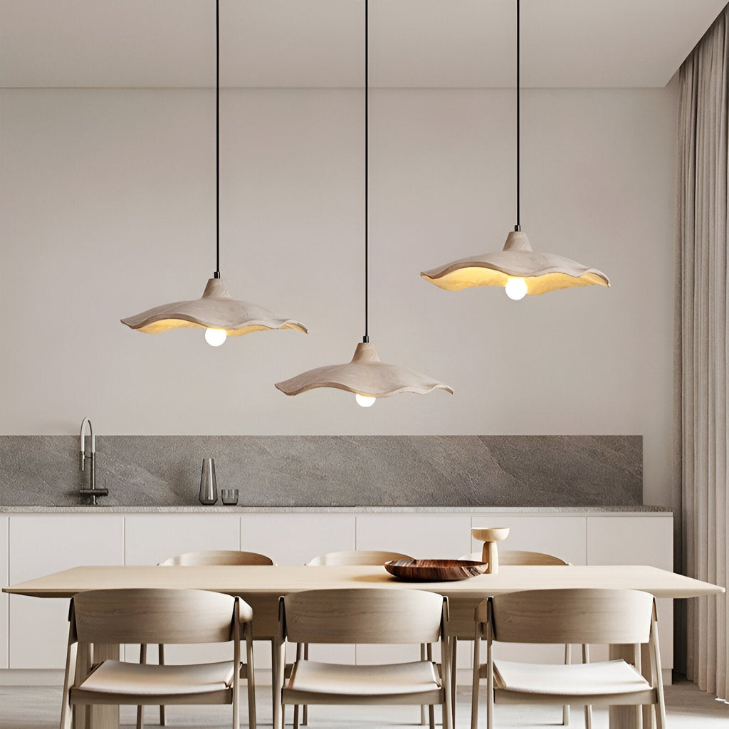 Flower-Shaped Cement Pendant Light – Wabi-Sabi – view 8 | BROKLEN
