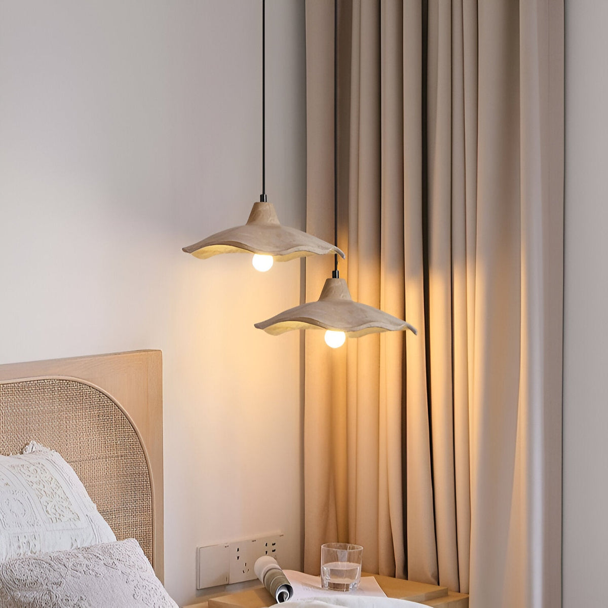 Flower-Shaped Cement Pendant Light – Wabi-Sabi – view 9 | BROKLEN