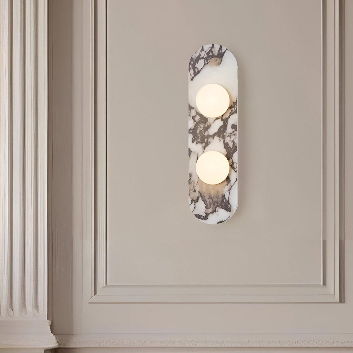 Marble Wall Light with Round Light Points – Japandi – view 5 | BROKLEN
