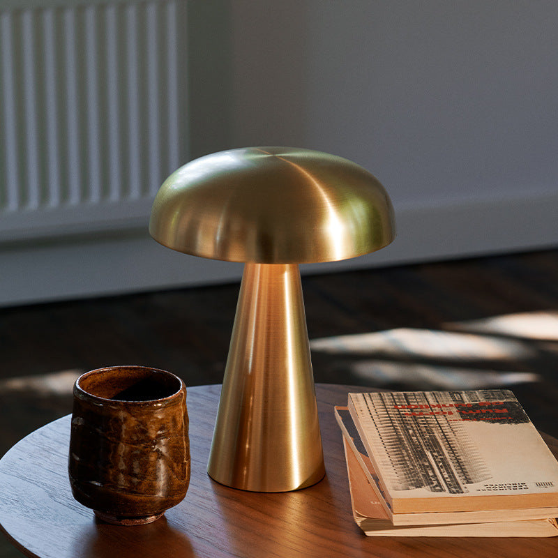 Brushed Metal Mushroom Table Lamp – view 3 | BROKLEN
