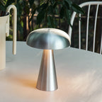 Brushed Metal Mushroom Table Lamp – view 2 | BROKLEN