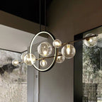 Clear Glass Kitchen Table Chandelier with Iron Frame – view 4 | BROKLEN