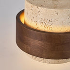 Japandi Travertine & Walnut Pendant Light – view 9 | BROKLEN