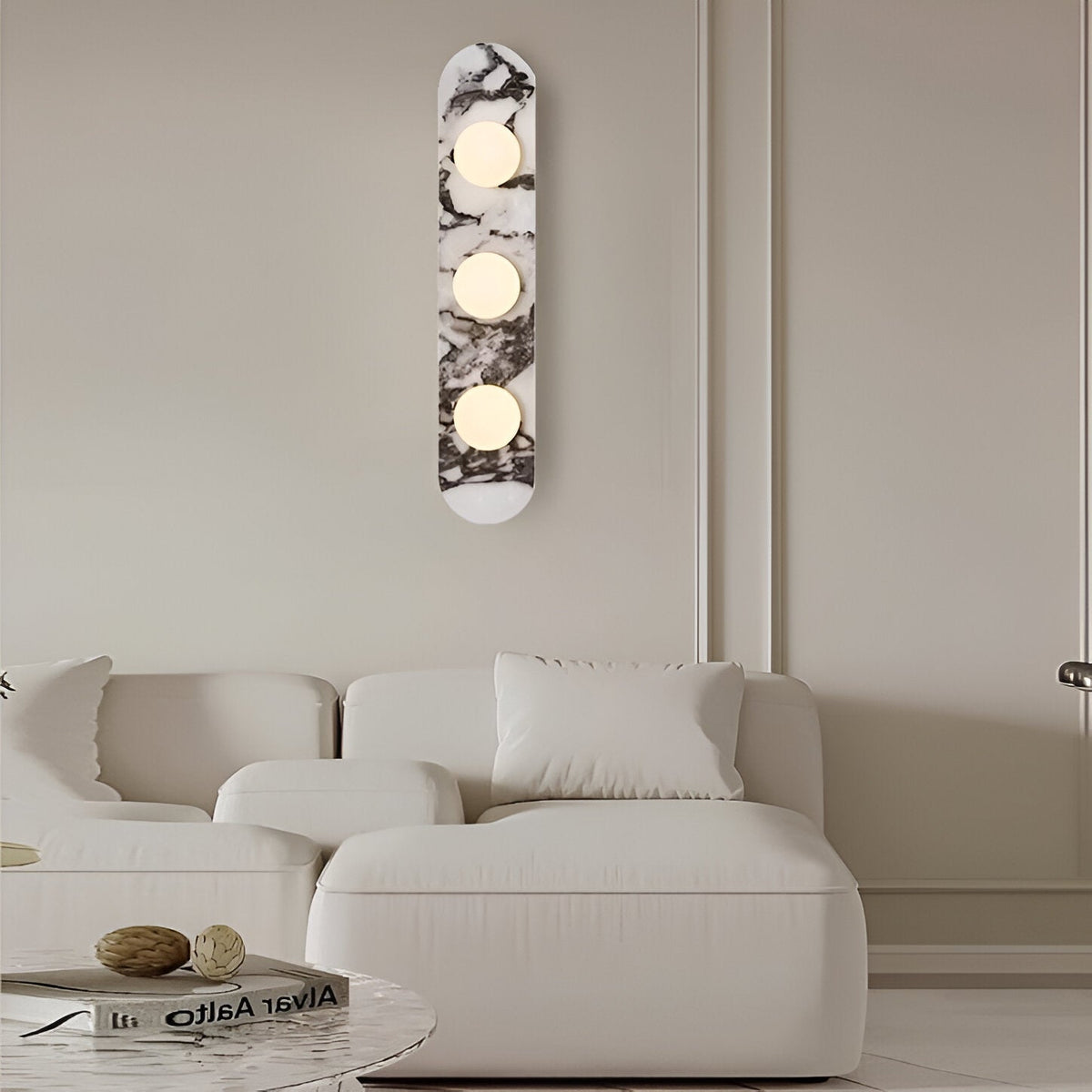 Marble Wall Light with Round Light Points – Japandi – view 6 | BROKLEN