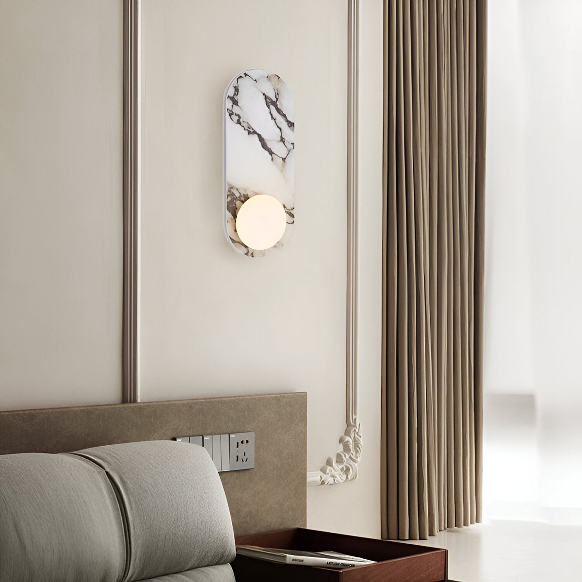 Marble Wall Light with Round Light Points – Japandi – view 4 | BROKLEN