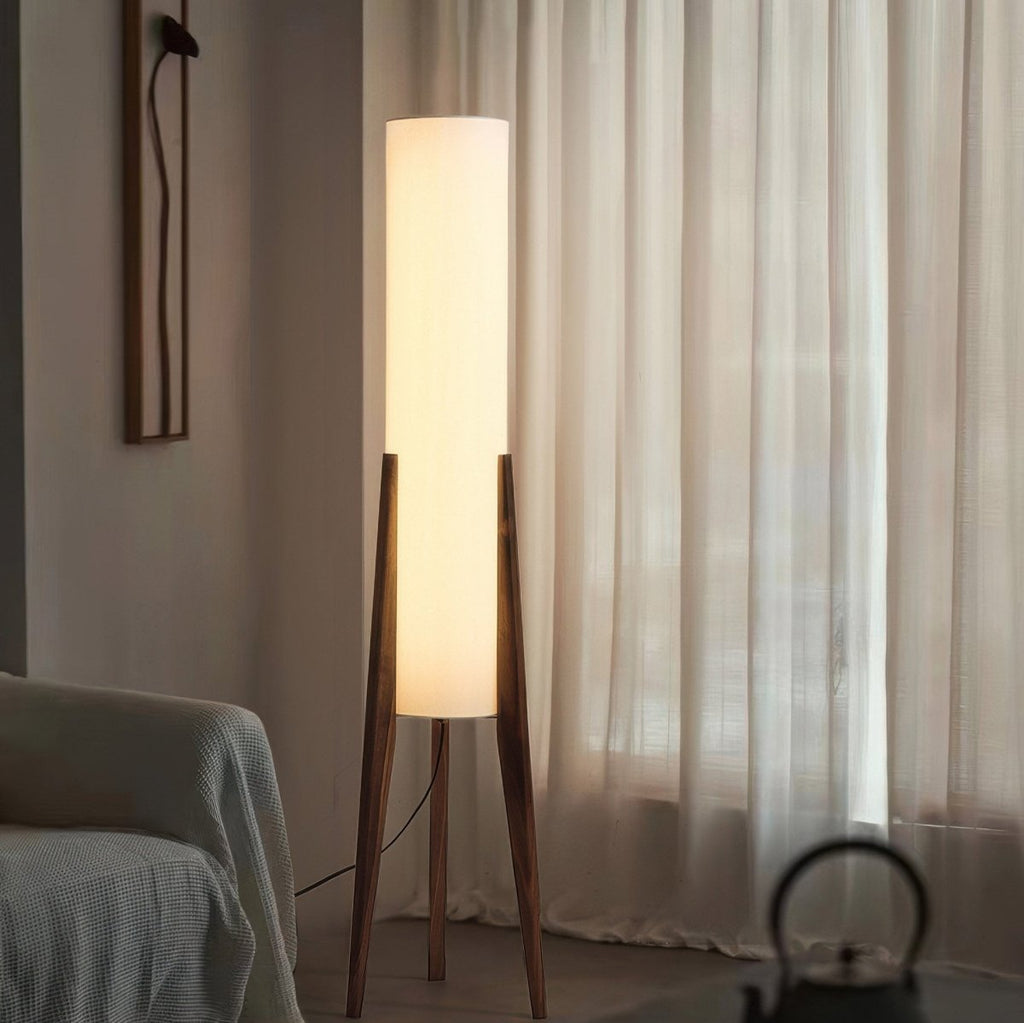 Japandi Walnut Floor Lamp – Solid Wood – view 9 | BROKLEN