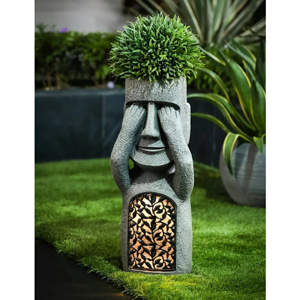 Solar Easter Island Head Garden Statues – view 6 | BROKLEN