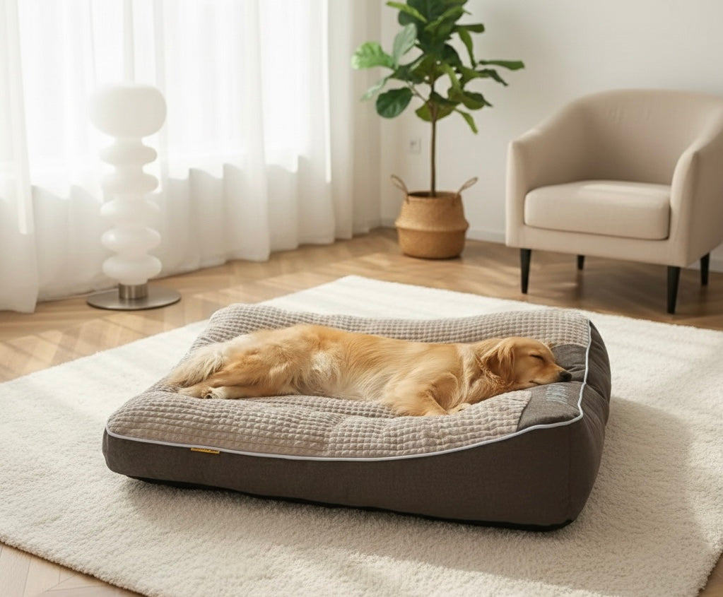 Orthopedic Dog Bed | Plush Polyester | XL, XXL & 3XL | Hand Washable | Brown & Grey | BROKLEN - view 9