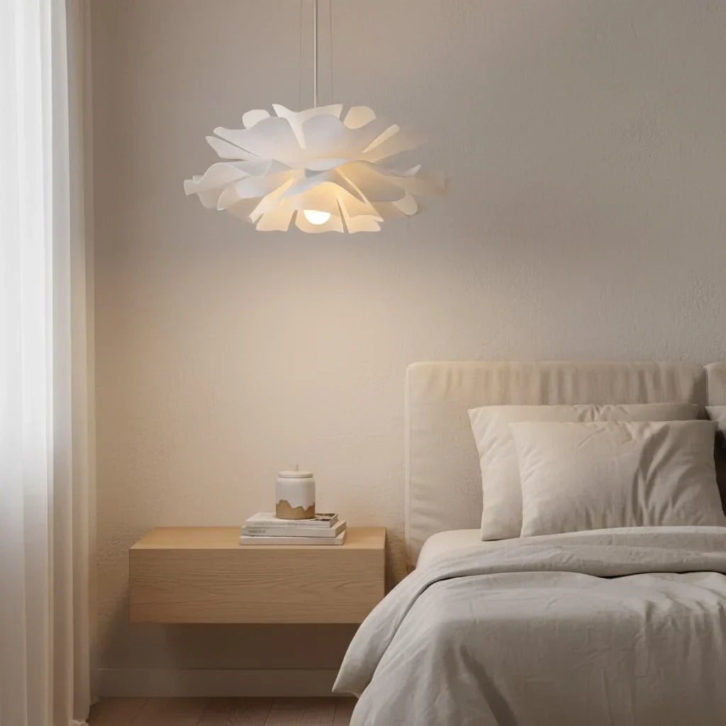 White Lotus Flower Pendant Light – view 7 | BROKLEN