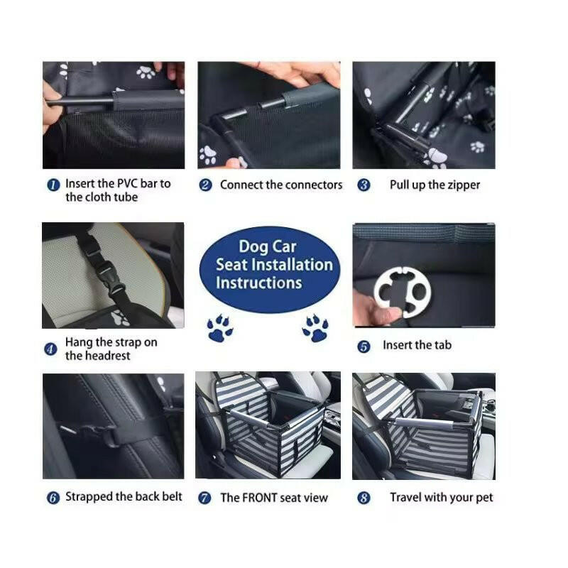 Elevated Dog Car Seat – Side Storage Pockets & Adjustable Straps for Small Dogs | BROKLEN - view 3